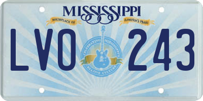 MS license plate LVO243