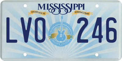 MS license plate LVO246