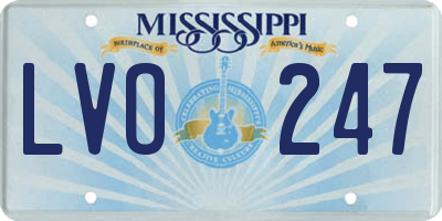 MS license plate LVO247