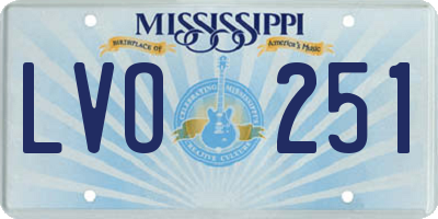 MS license plate LVO251