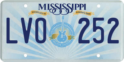 MS license plate LVO252
