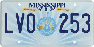 MS license plate LVO253