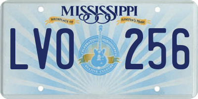 MS license plate LVO256