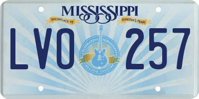 MS license plate LVO257