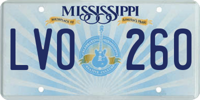 MS license plate LVO260