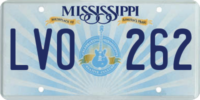 MS license plate LVO262