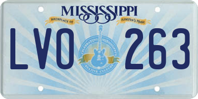 MS license plate LVO263