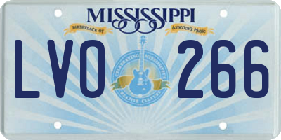 MS license plate LVO266
