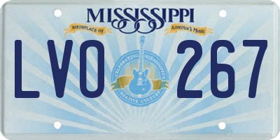 MS license plate LVO267