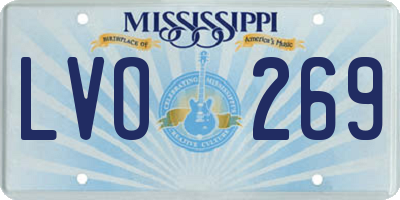 MS license plate LVO269