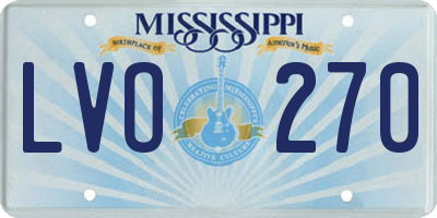 MS license plate LVO270