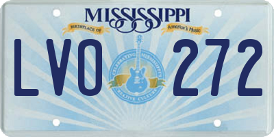 MS license plate LVO272