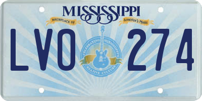MS license plate LVO274