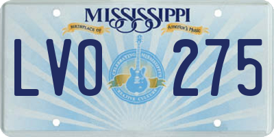 MS license plate LVO275