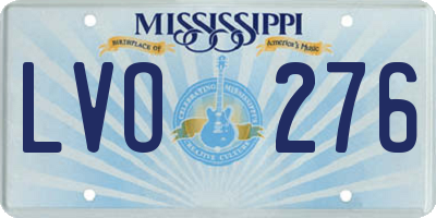 MS license plate LVO276