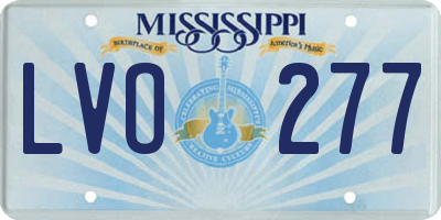 MS license plate LVO277