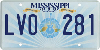 MS license plate LVO281