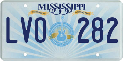 MS license plate LVO282
