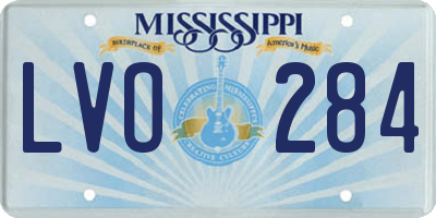 MS license plate LVO284