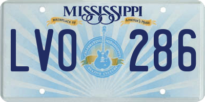 MS license plate LVO286
