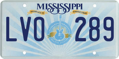 MS license plate LVO289