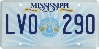 MS license plate LVO290