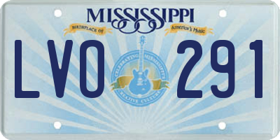 MS license plate LVO291