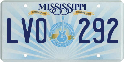MS license plate LVO292