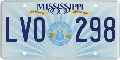 MS license plate LVO298