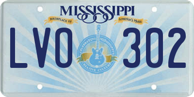 MS license plate LVO302