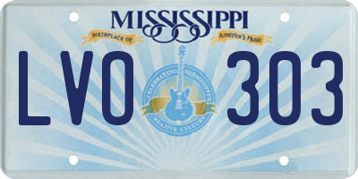 MS license plate LVO303