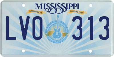 MS license plate LVO313