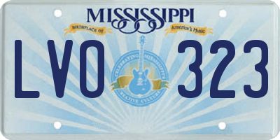 MS license plate LVO323