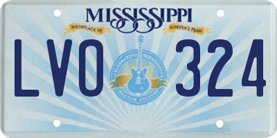 MS license plate LVO324