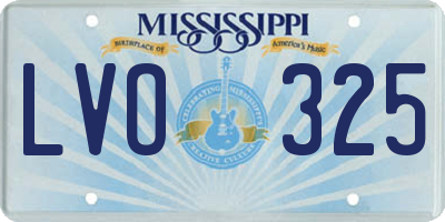MS license plate LVO325