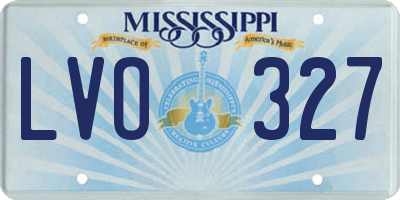 MS license plate LVO327
