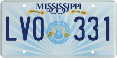 MS license plate LVO331