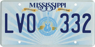 MS license plate LVO332