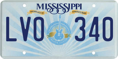 MS license plate LVO340