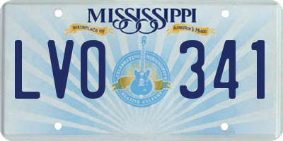 MS license plate LVO341
