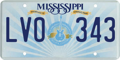 MS license plate LVO343