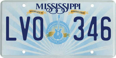 MS license plate LVO346
