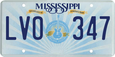 MS license plate LVO347