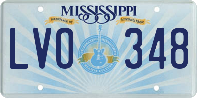 MS license plate LVO348