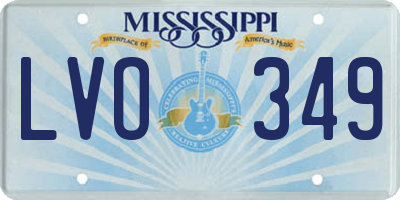 MS license plate LVO349