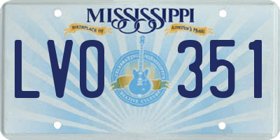 MS license plate LVO351
