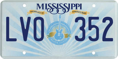 MS license plate LVO352