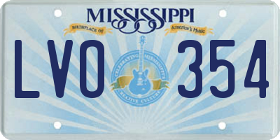 MS license plate LVO354