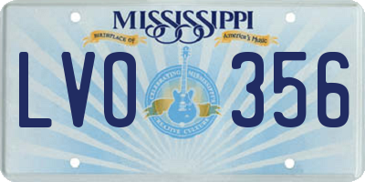 MS license plate LVO356