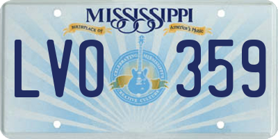 MS license plate LVO359